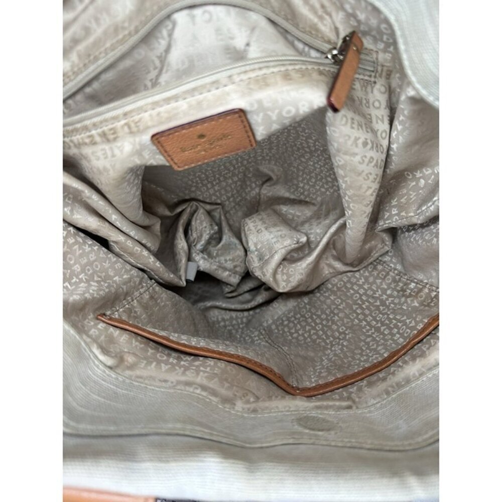 Kate Spade New York Bon Shopper Jubilee Stripe Coral/Natural Stripe Purse - Picture 10 of 10